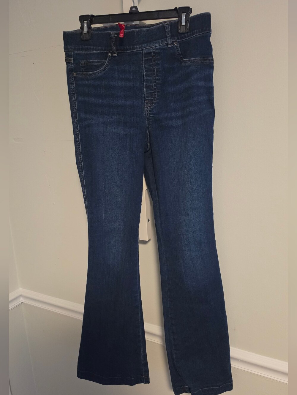 Spanx Bootcut Pull-On Shaping Jeans Dark Wash High Rise Sz Large